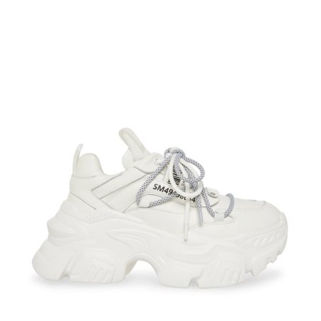 Zapatillas Steve Madden Troy Cuero Mujer Blancas | ES OZ3416